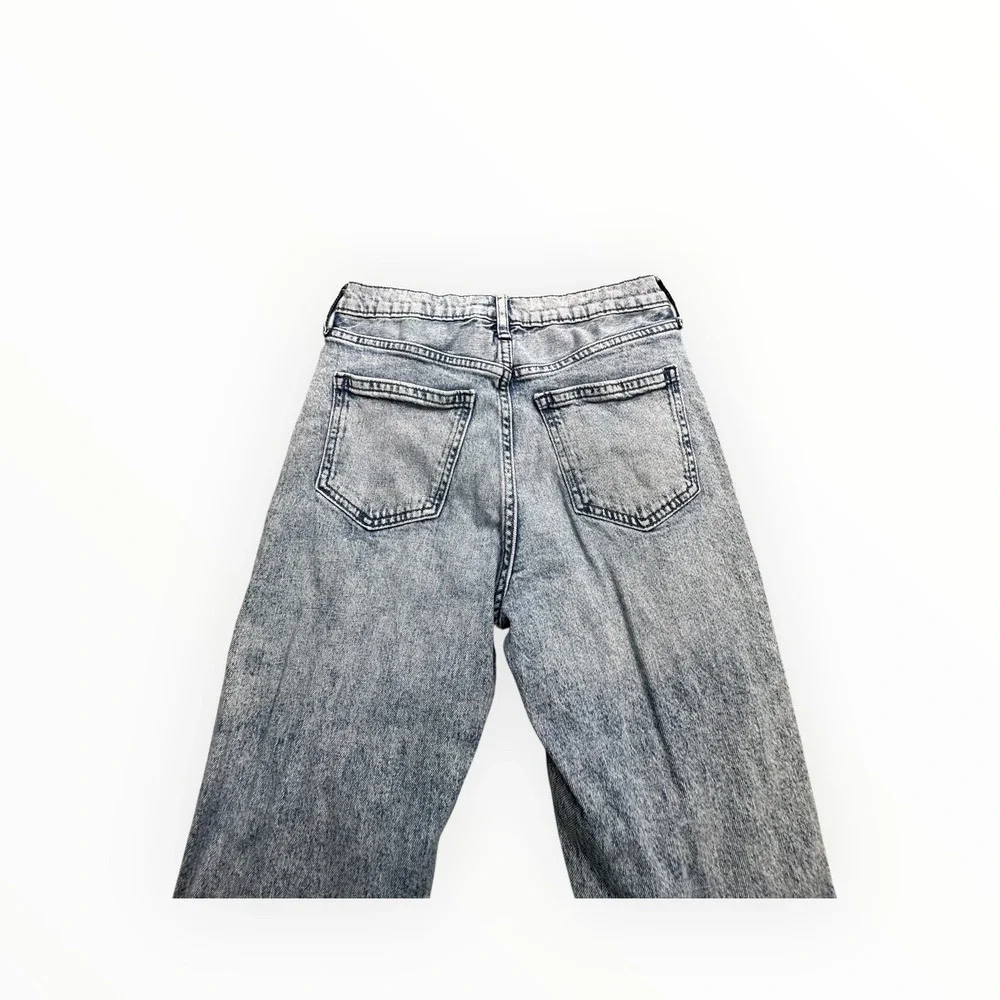 Gap Mom Jean‎ Girls Size 14 Light Blue Acid Wash Distressed High Rise Denim - Picture 11 of 12